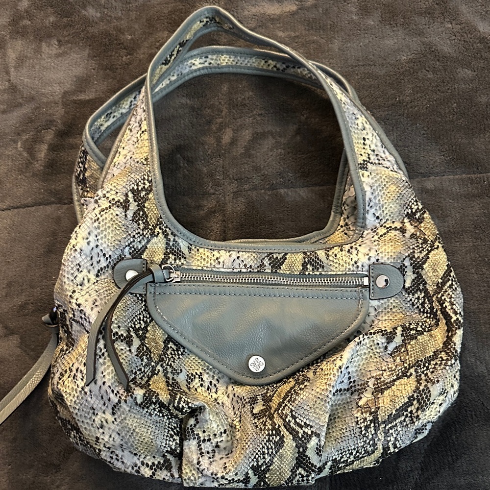 Vintage Vera Wang Python-Print Shoulder Bag in Gray